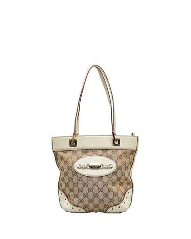 Gucci Canvas Tote Bag in Brown with Signature GG … - image 1