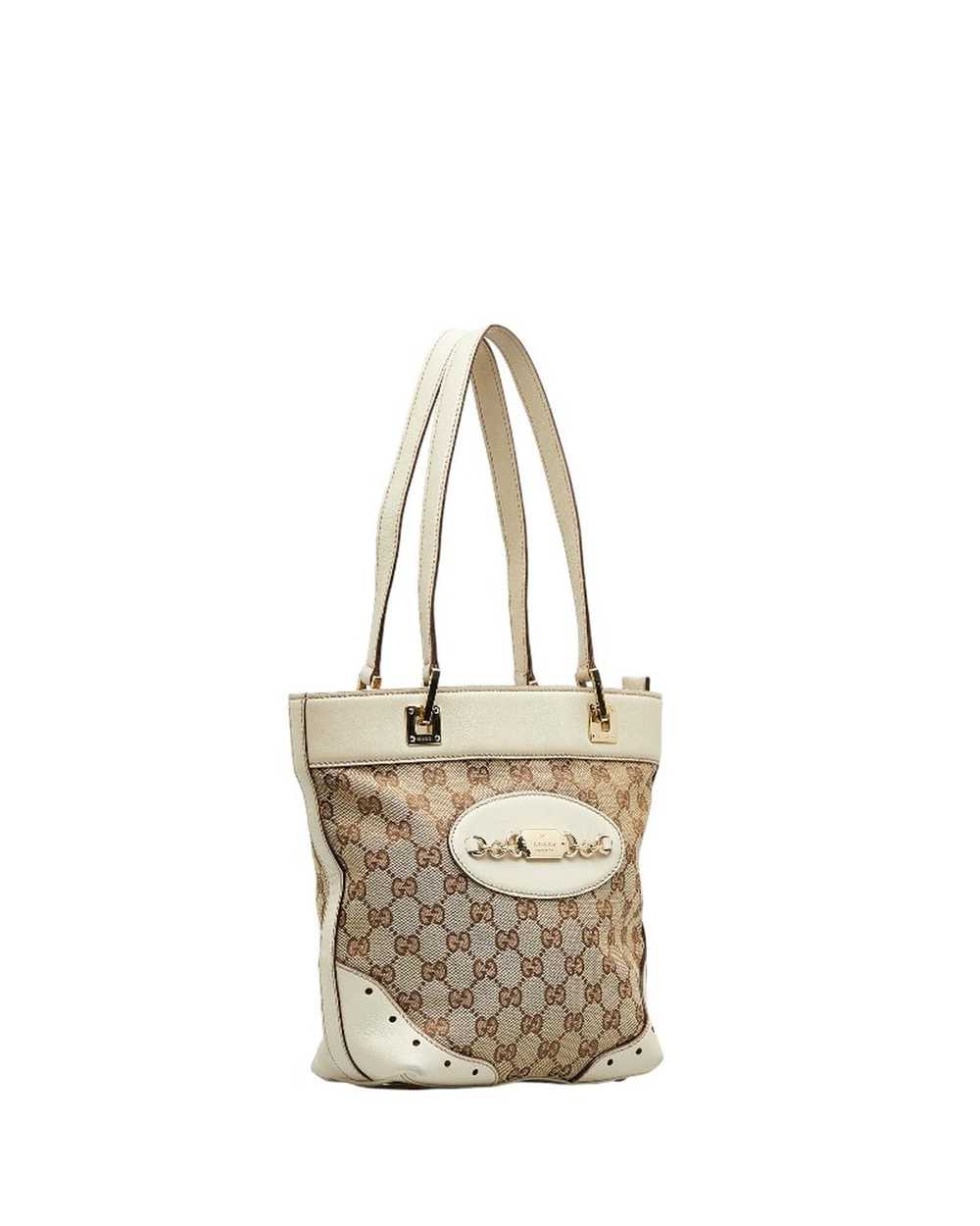 Gucci Canvas Tote Bag in Brown with Signature GG … - image 2