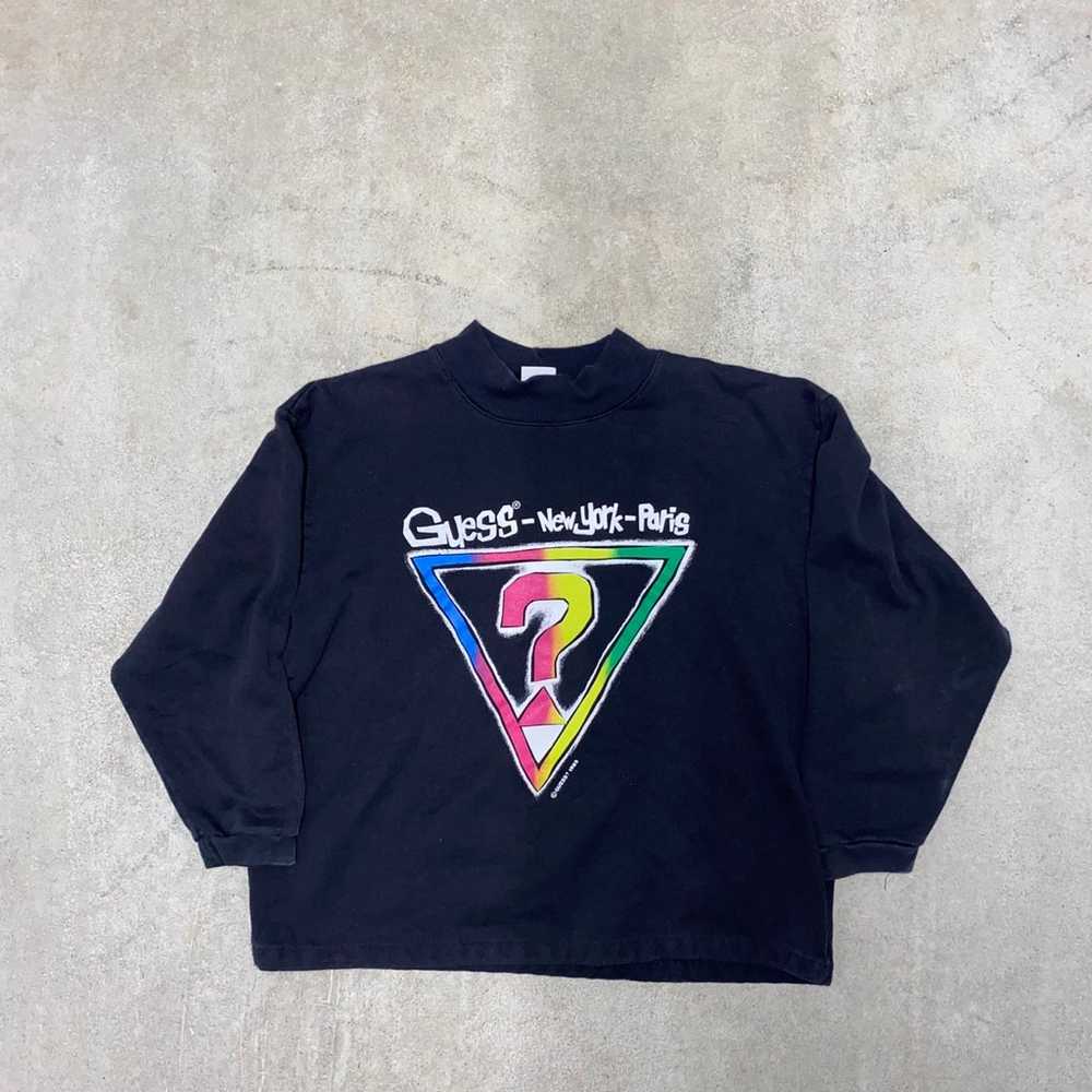 Vintage 1989 Guess Large Triangle Sweatshirt Crew… - image 1