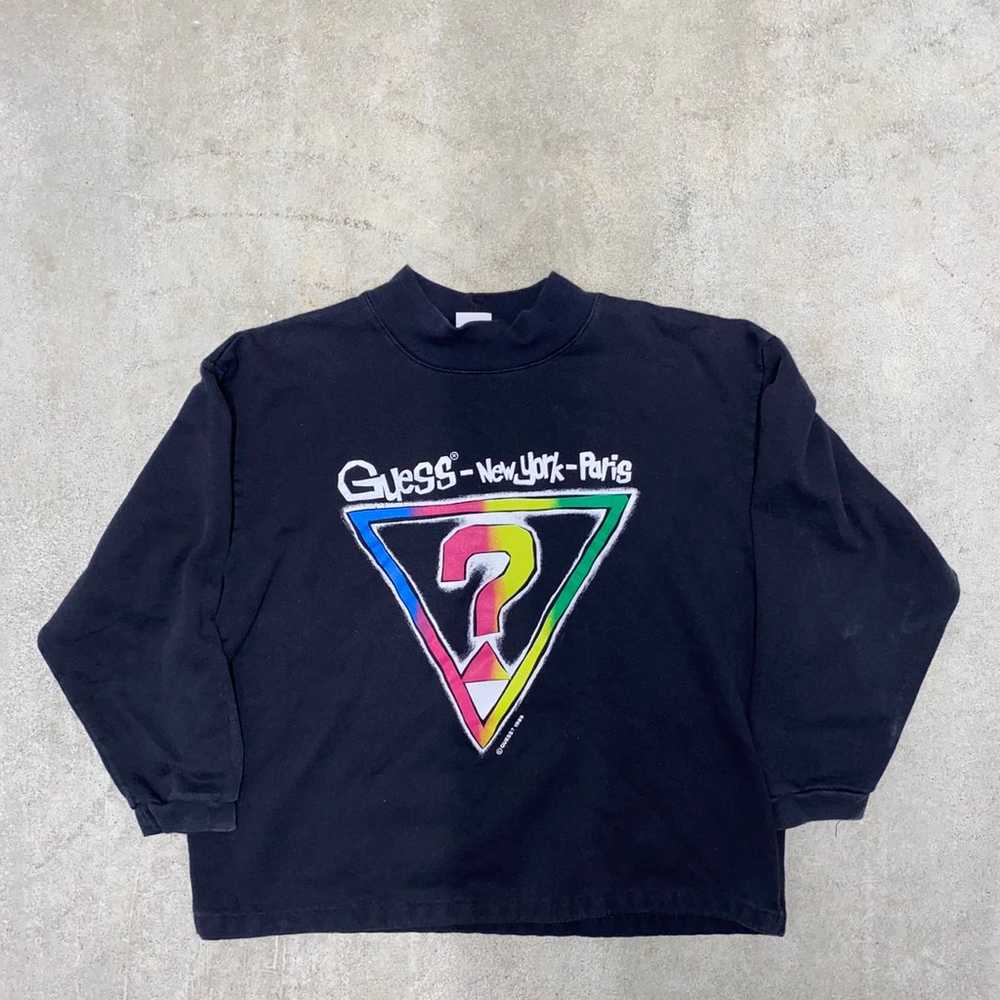 Vintage 1989 Guess Large Triangle Sweatshirt Crew… - image 2