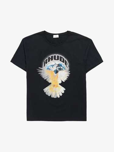 Rhude Black Faded Logo and Bird Printed Oversized… - image 1