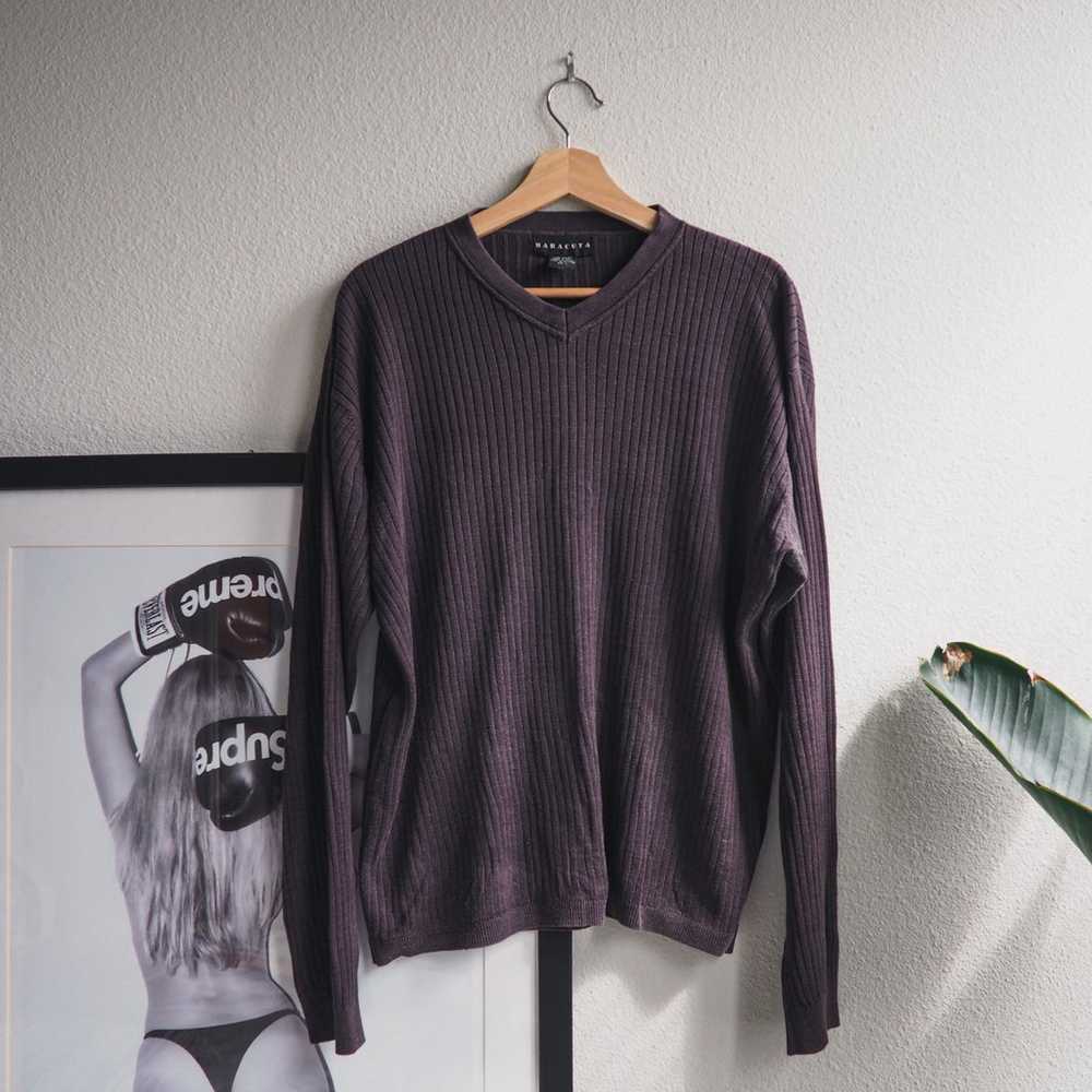 Vintage Baracuta Sweater Men's Large Brown Silk R… - image 1