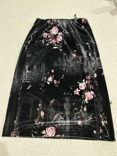 Japanese Brand "Lyon" Vintage Velvet Floral Skirt