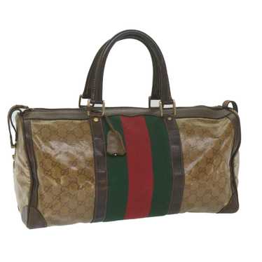 GUCCI GG Crystal Web Sherry Line Boston Bag Brown… - image 1