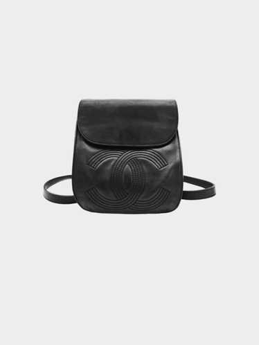 Chanel 1997 Black Lambskin Leather Backpack