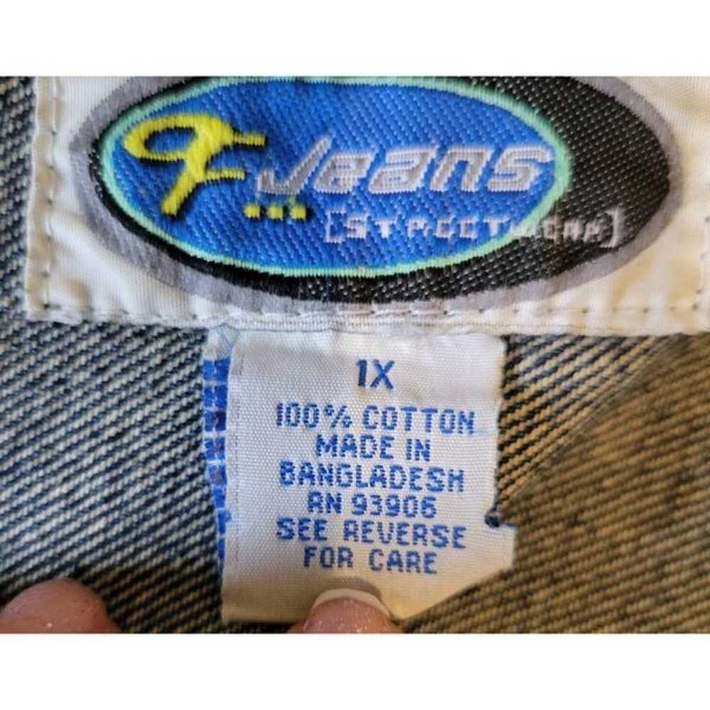 On Fire Jeans Vintage Streetwear Blue Denim Cotto… - image 9