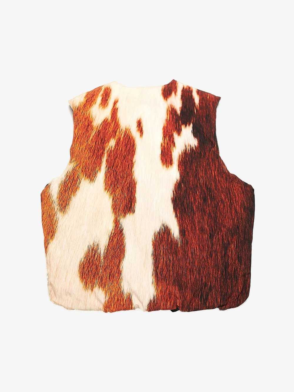 Stussy Beige Brown Cow Printed Reversible Padded … - image 2