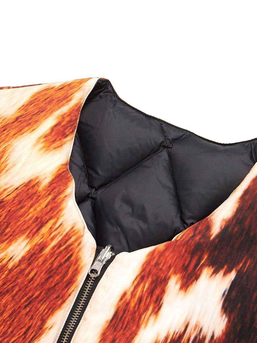 Stussy Beige Brown Cow Printed Reversible Padded … - image 3