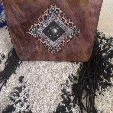 Leather cowhide purse
