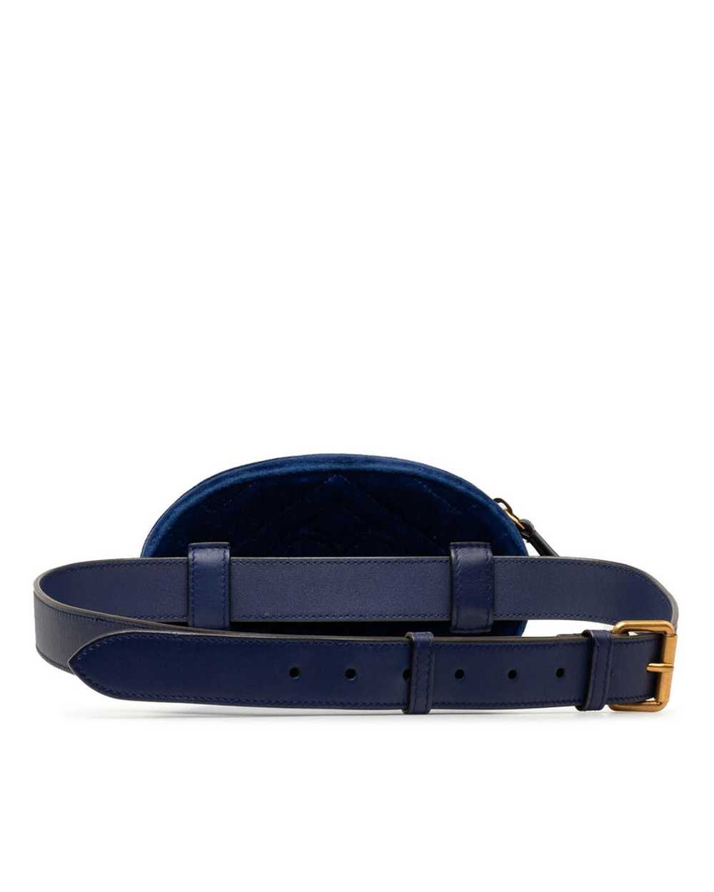 Gucci Blue Velour Belt Bag - GG Marmont - image 3