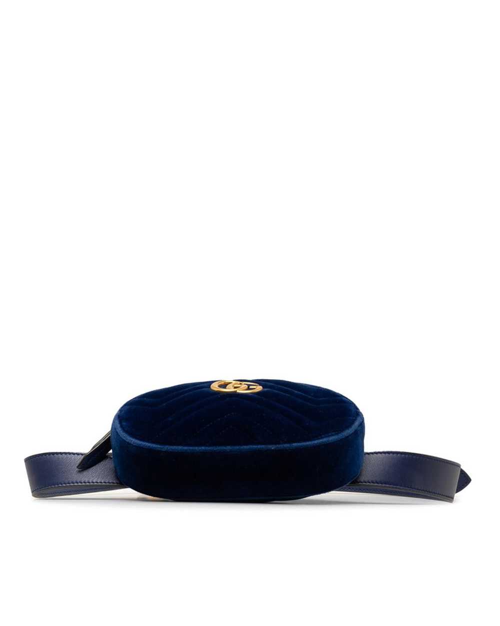 Gucci Blue Velour Belt Bag - GG Marmont - image 4