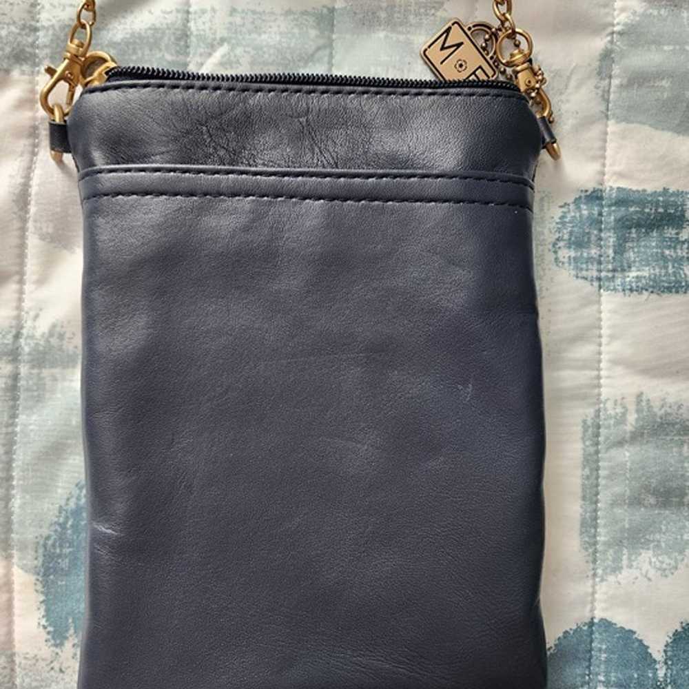 Mary Frances Sun Power Beaded/Leather Bag Navy Bl… - image 2