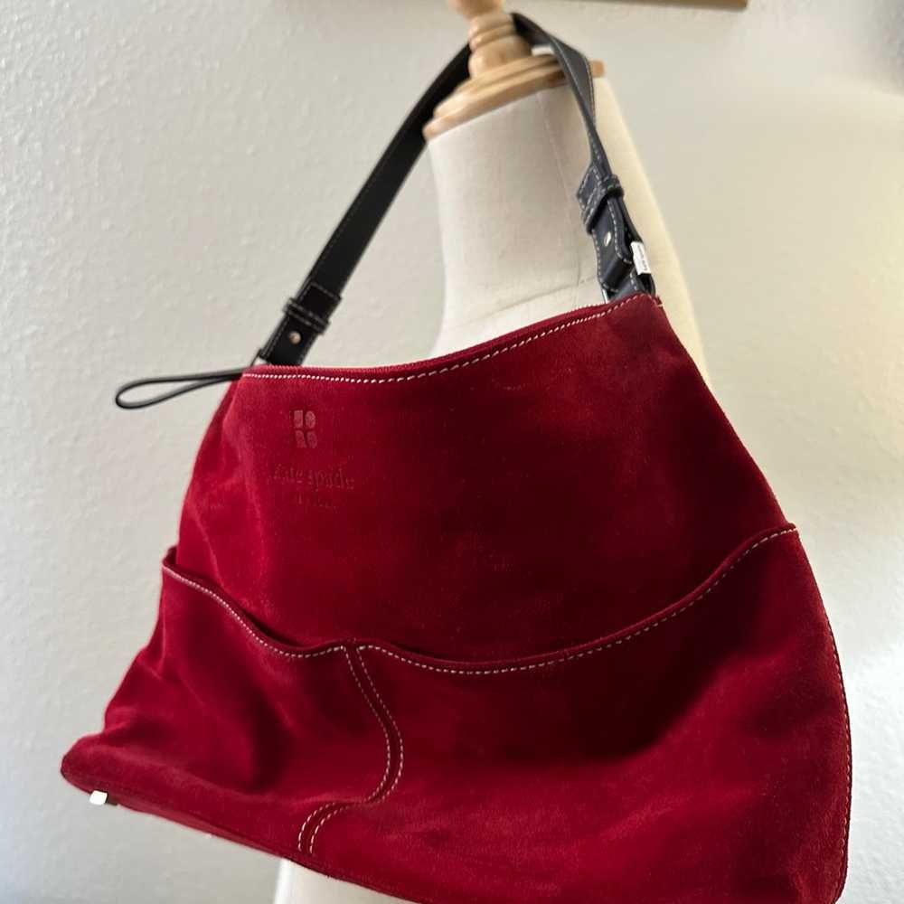 Kate Spade Red suede original shoulder handbag Pa… - image 5