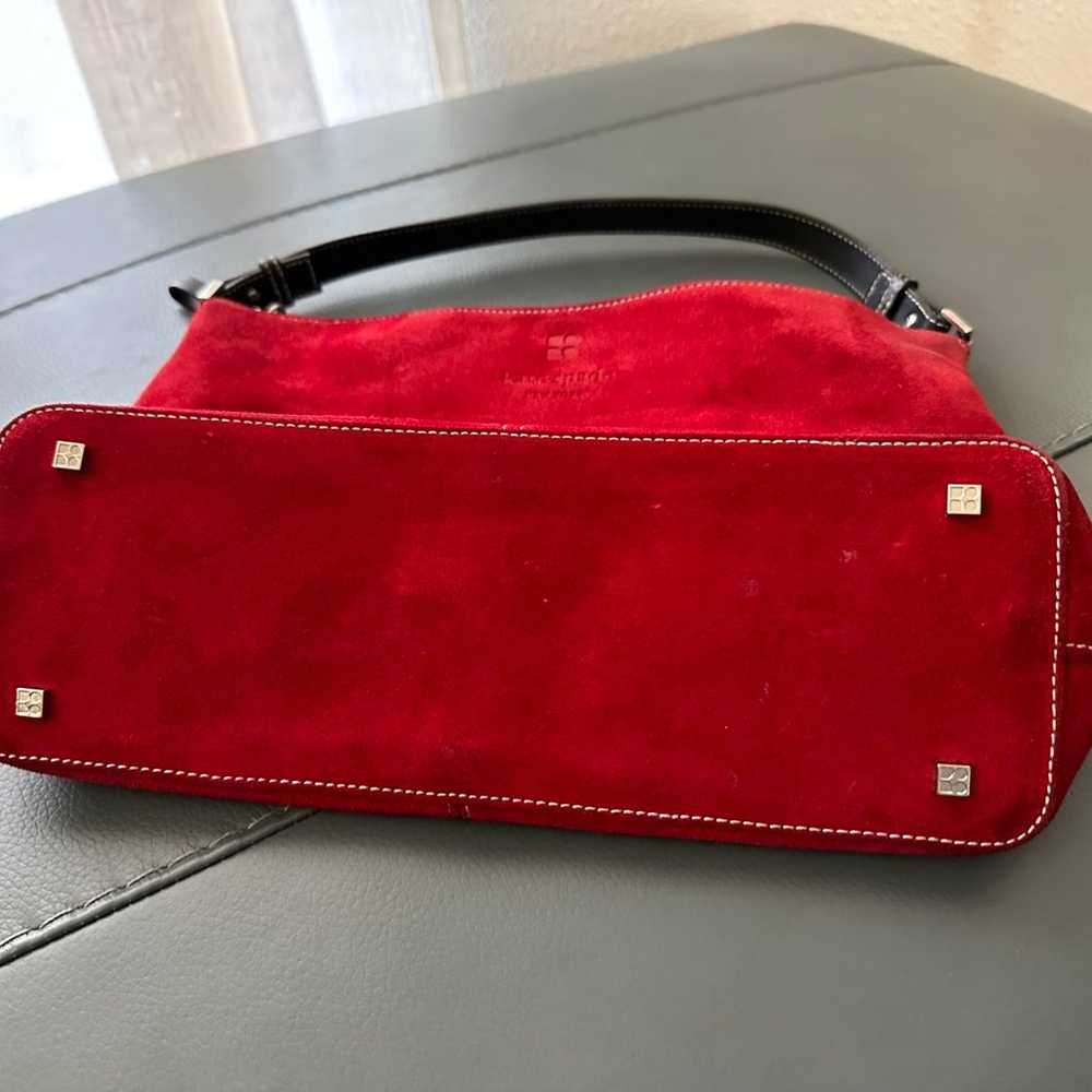 Kate Spade Red suede original shoulder handbag Pa… - image 8