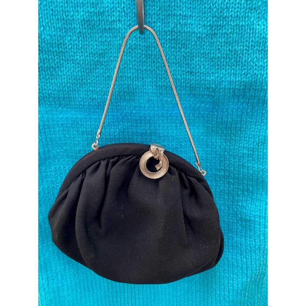purse clutch black 1940's evening bag vintage - image 1