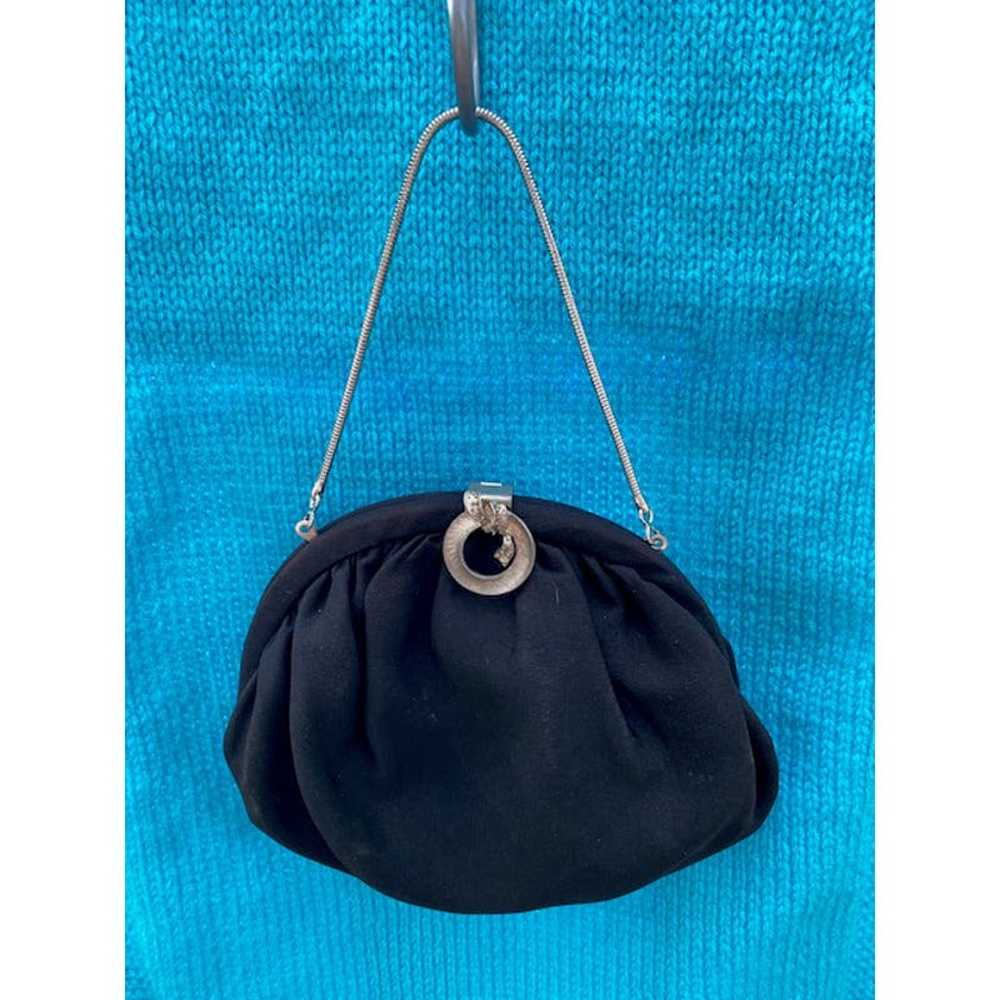 purse clutch black 1940's evening bag vintage - image 3