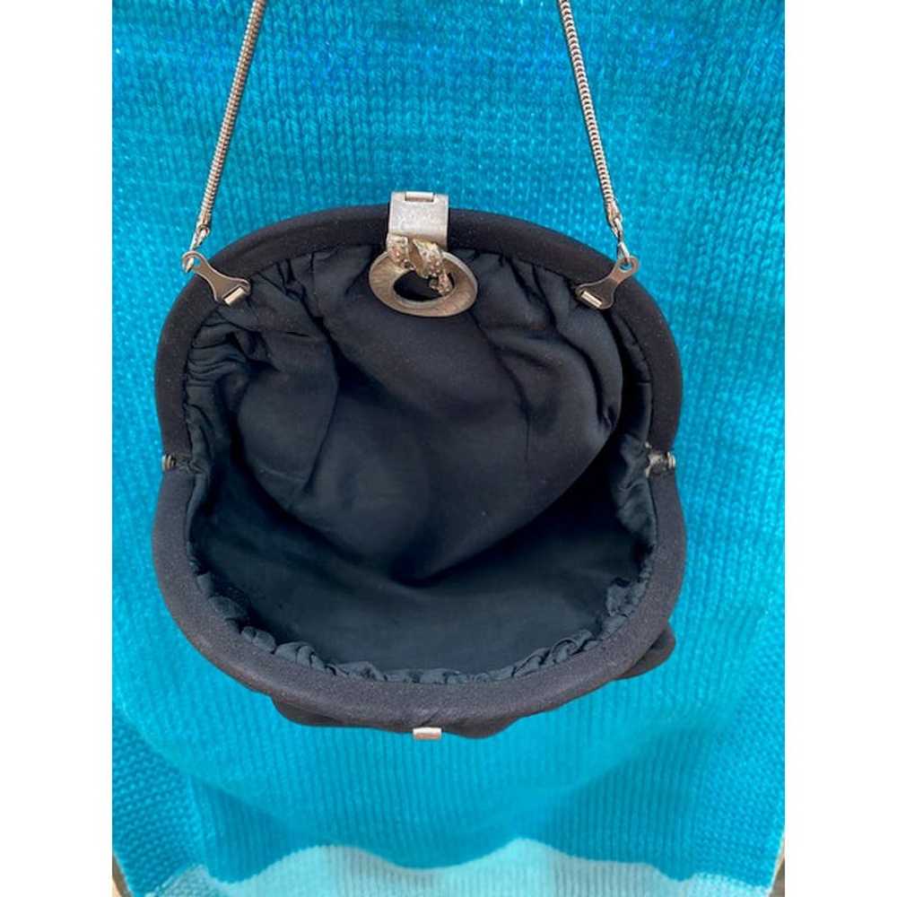 purse clutch black 1940's evening bag vintage - image 4