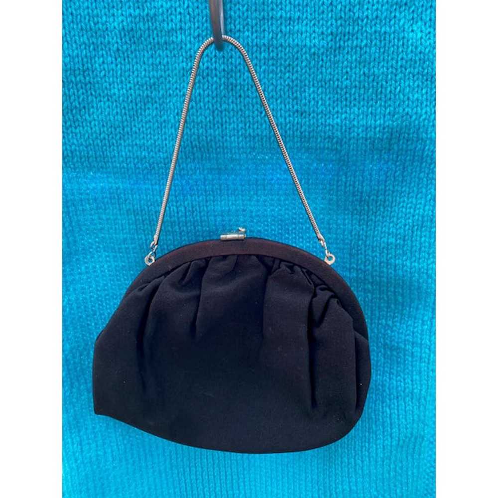 purse clutch black 1940's evening bag vintage - image 5
