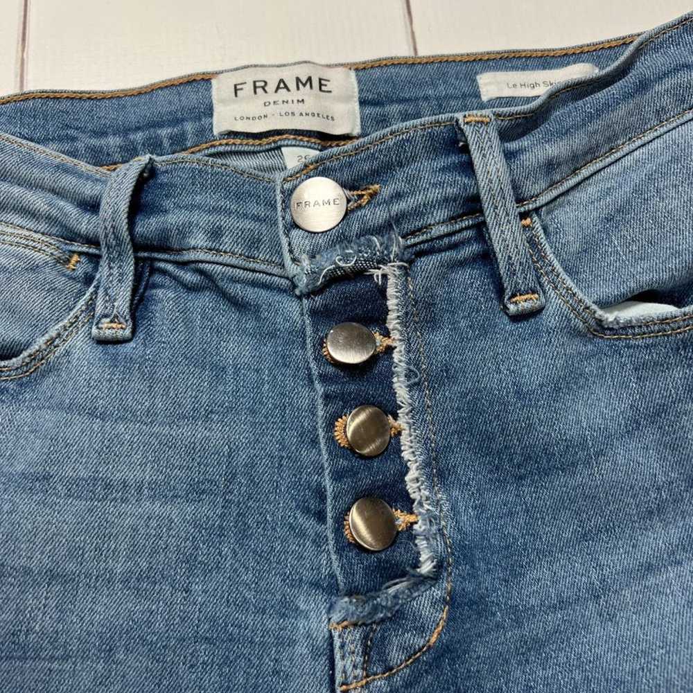 Frame Frame Le High Distressed Button-fly Skinny … - image 8