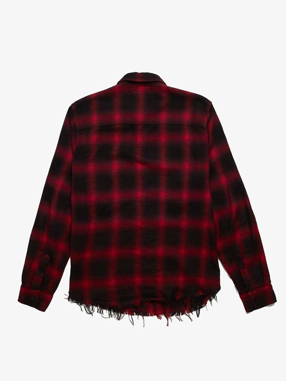 Amiri Red & Black Buttoned Checkered Distressed C… - image 2