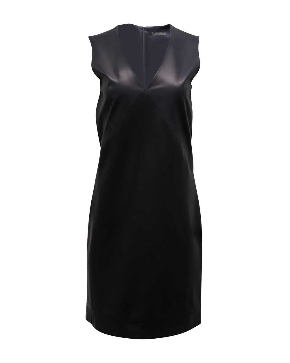 The Row Black Leather V-Neck Mini Dress by The Row - image 1