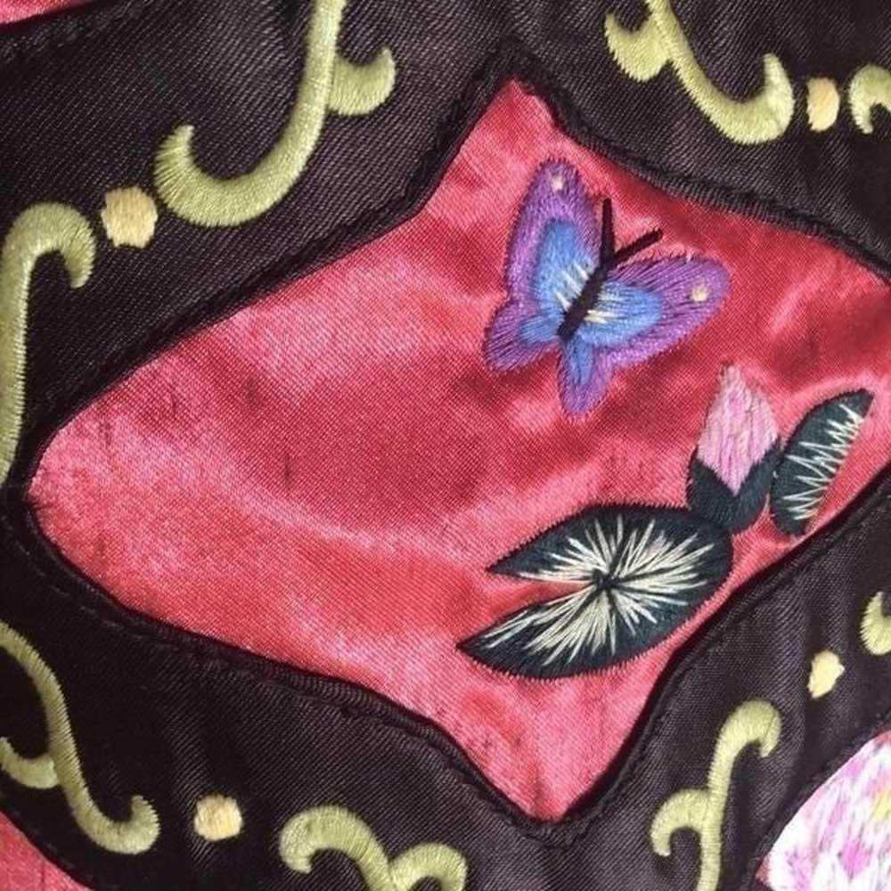 Vintage Papillon  Embroidered handbag butterfly, … - image 5
