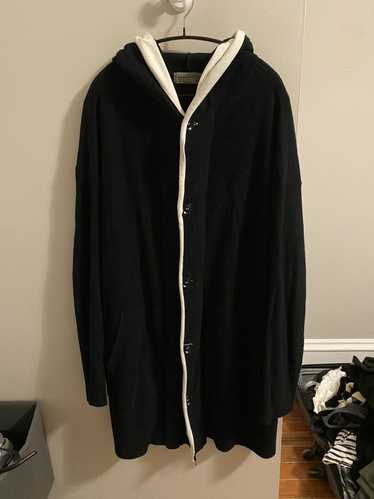 Yohji Yamamoto 20ss contrast long hooded cardigan