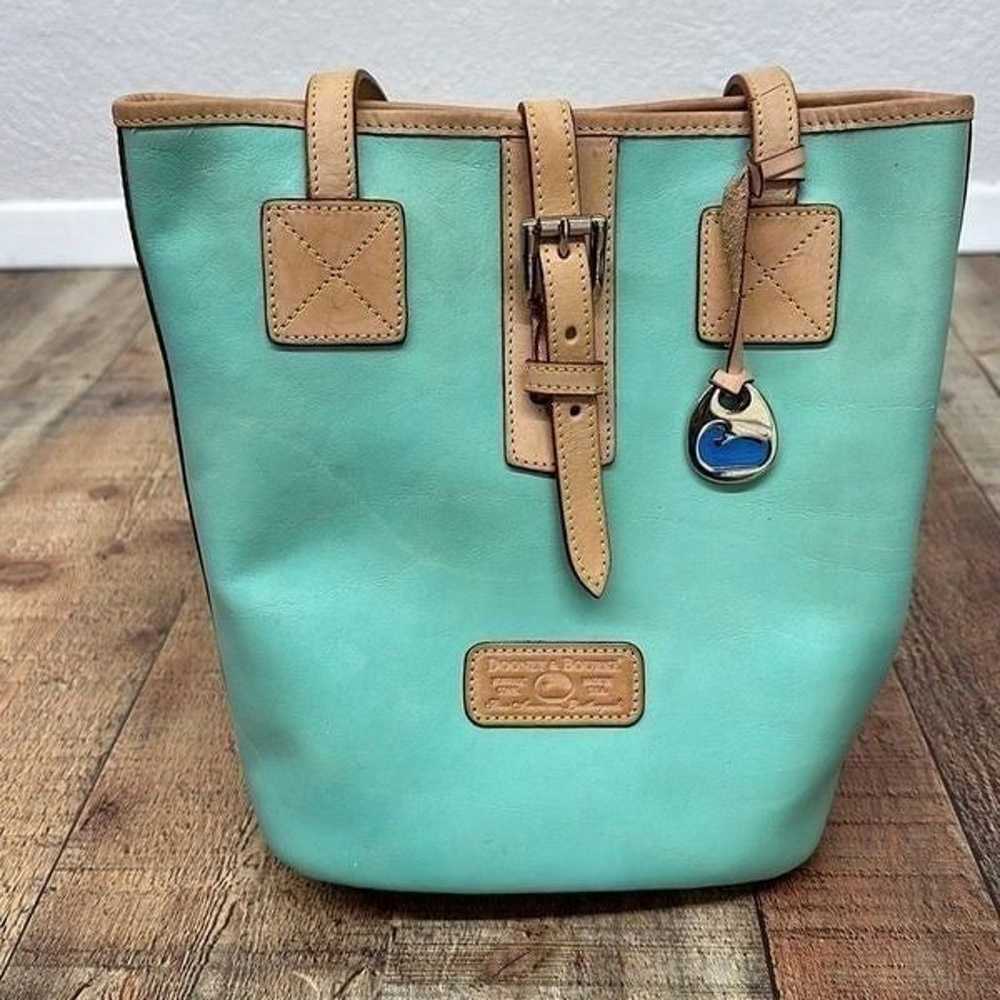 Dooney and Bourke Bucket Leather Purse Teal - image 1