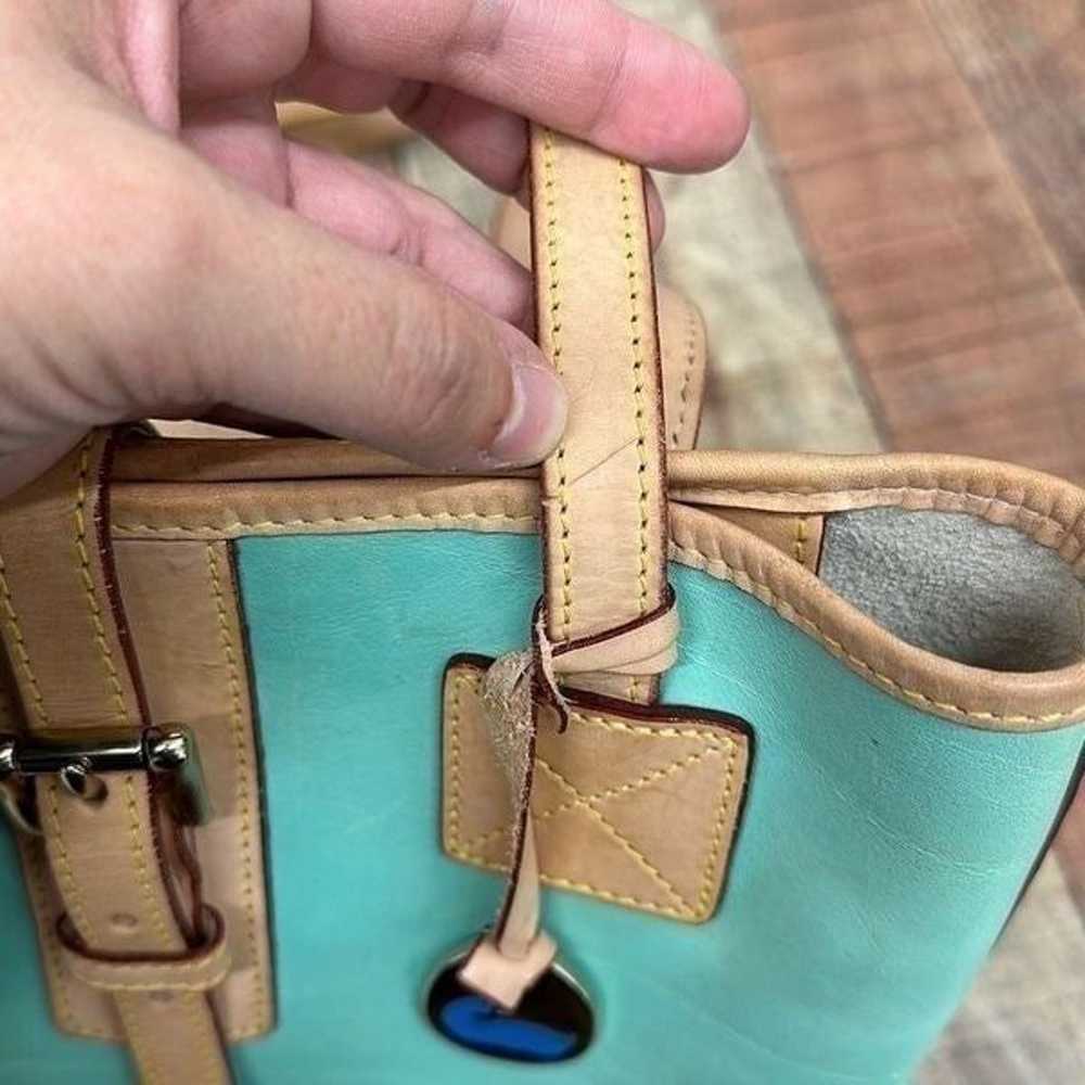 Dooney and Bourke Bucket Leather Purse Teal - image 8