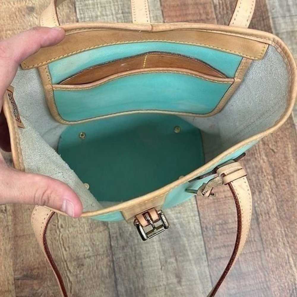 Dooney and Bourke Bucket Leather Purse Teal - image 9