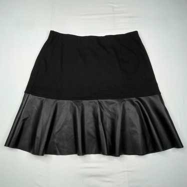 Vintage Cabi Flip Skirt Black Faux Leather Womens 