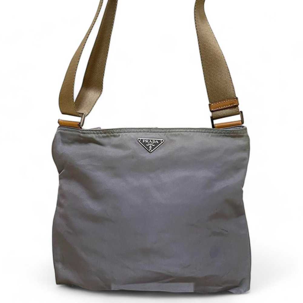 Prada Prada - Tesuto nylon grey shoulder bag cros… - image 2