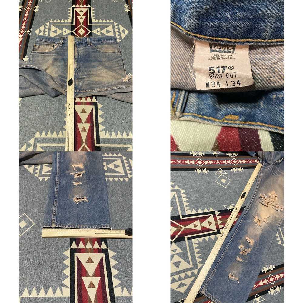 Levi's Levis 517 Jeans Mens 34x31 Blue Denim Boot… - image 4