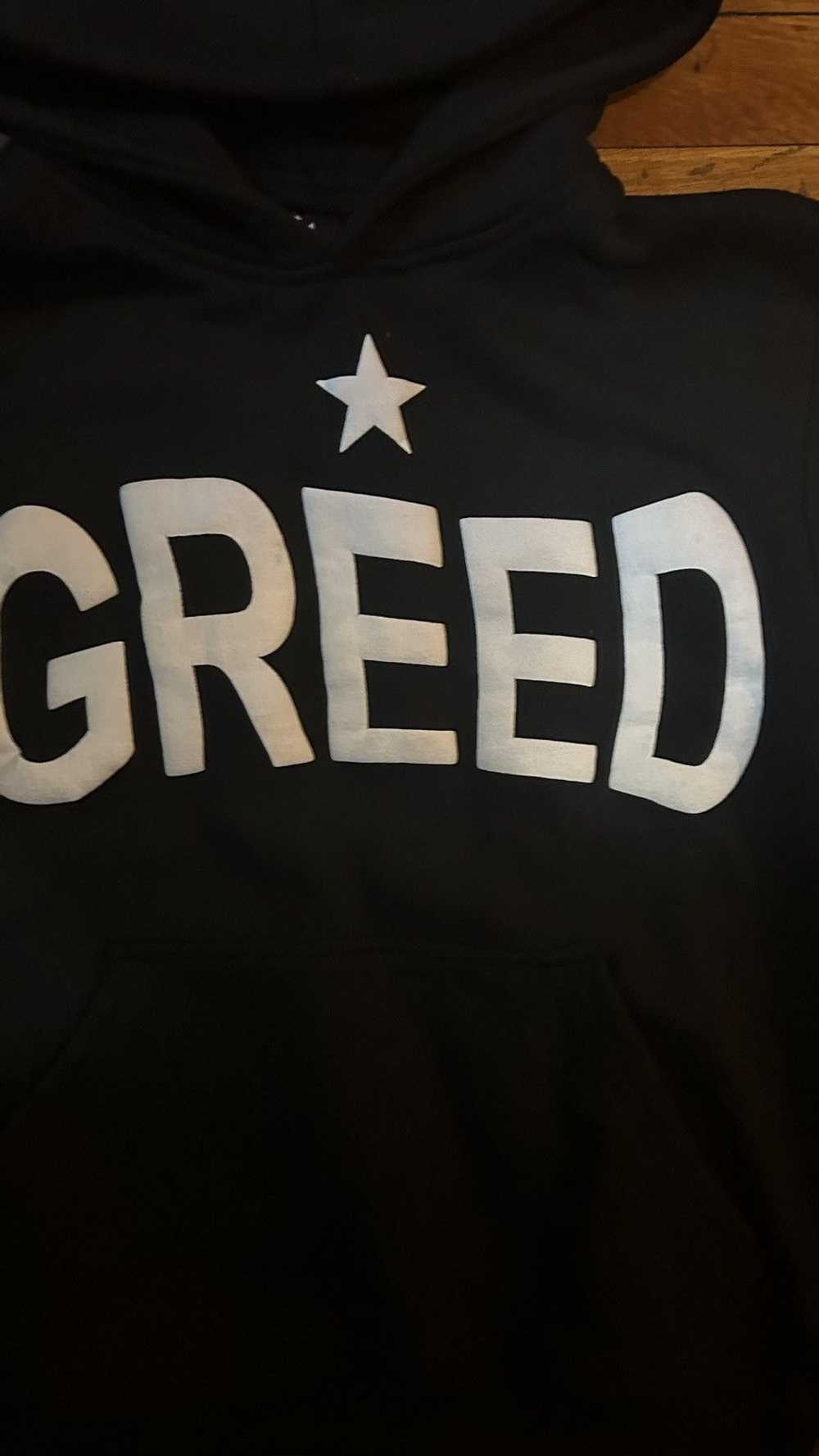 Streetwear Greed puff print hoodie - image 3