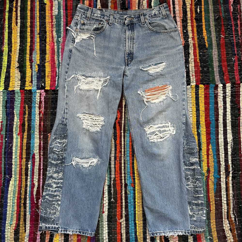 Custom × Streetwear Custom 1of1 distressed jeans - image 1