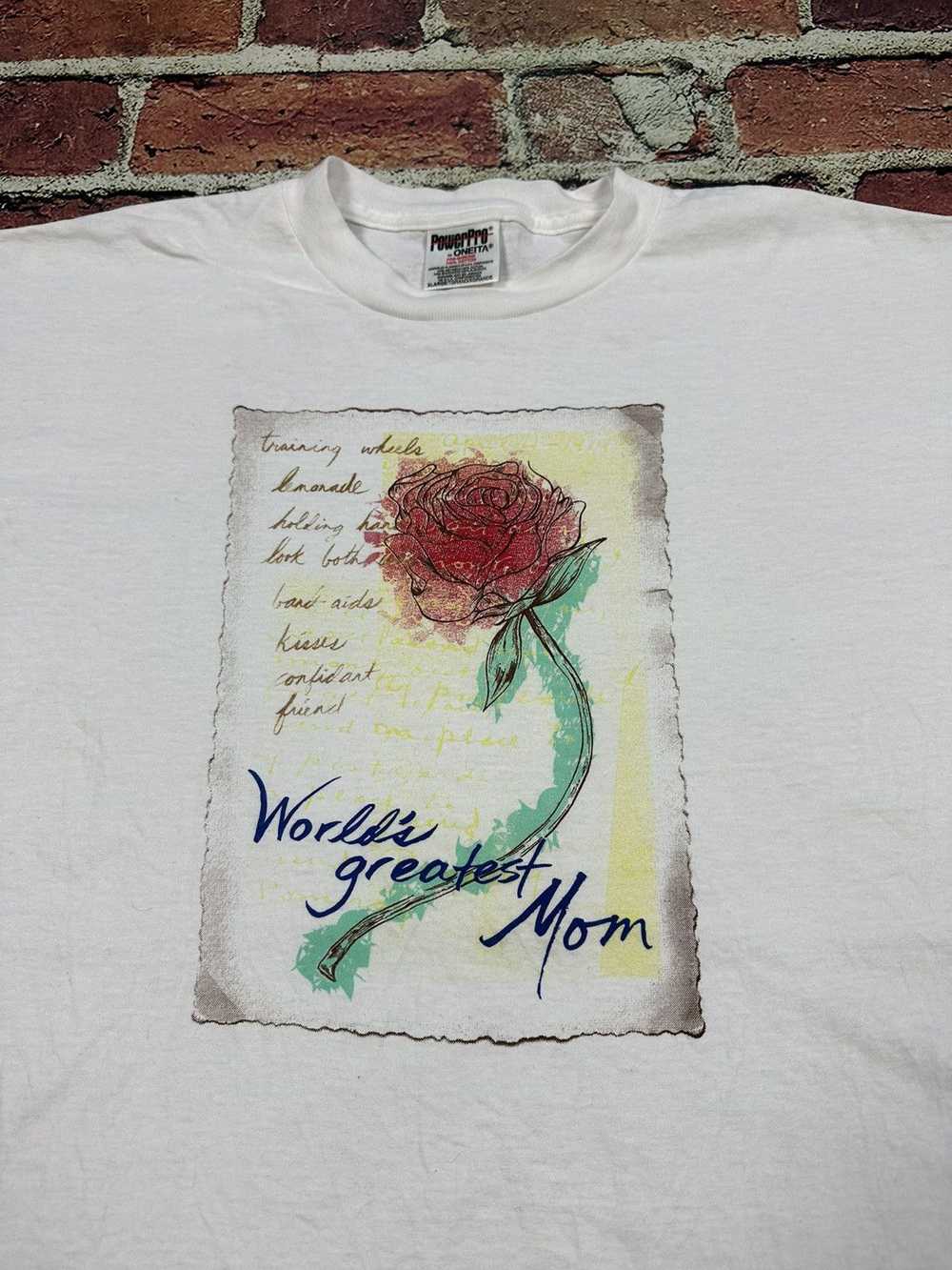 Vintage Vintage Worlds Greatest Mom Rose Poem T-S… - image 2