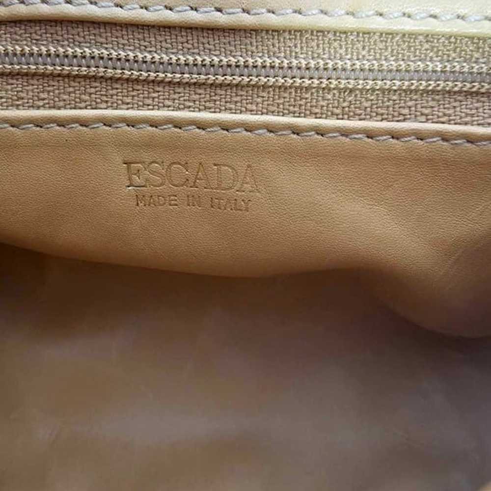 Escada Brown Tan Leather Messenger Flap Shoulder … - image 11