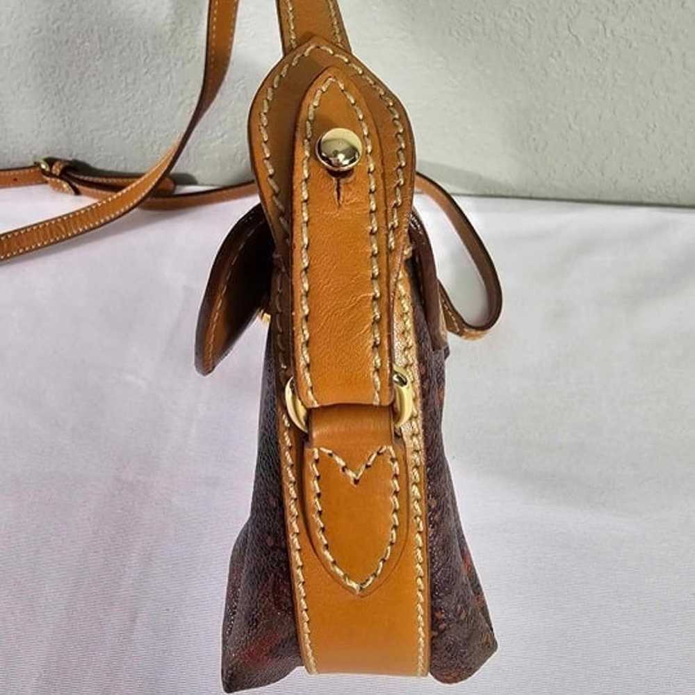 Escada Brown Tan Leather Messenger Flap Shoulder … - image 5