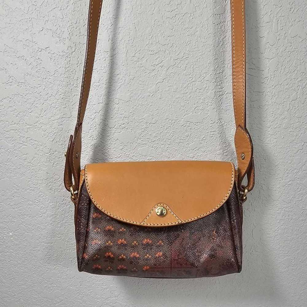 Escada Brown Tan Leather Messenger Flap Shoulder … - image 6