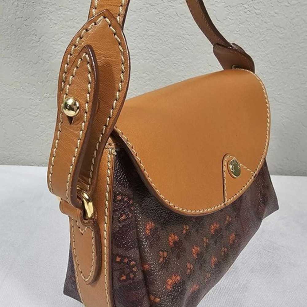 Escada Brown Tan Leather Messenger Flap Shoulder … - image 8