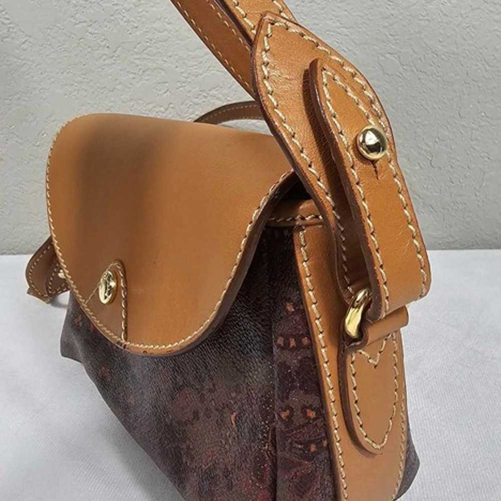 Escada Brown Tan Leather Messenger Flap Shoulder … - image 9