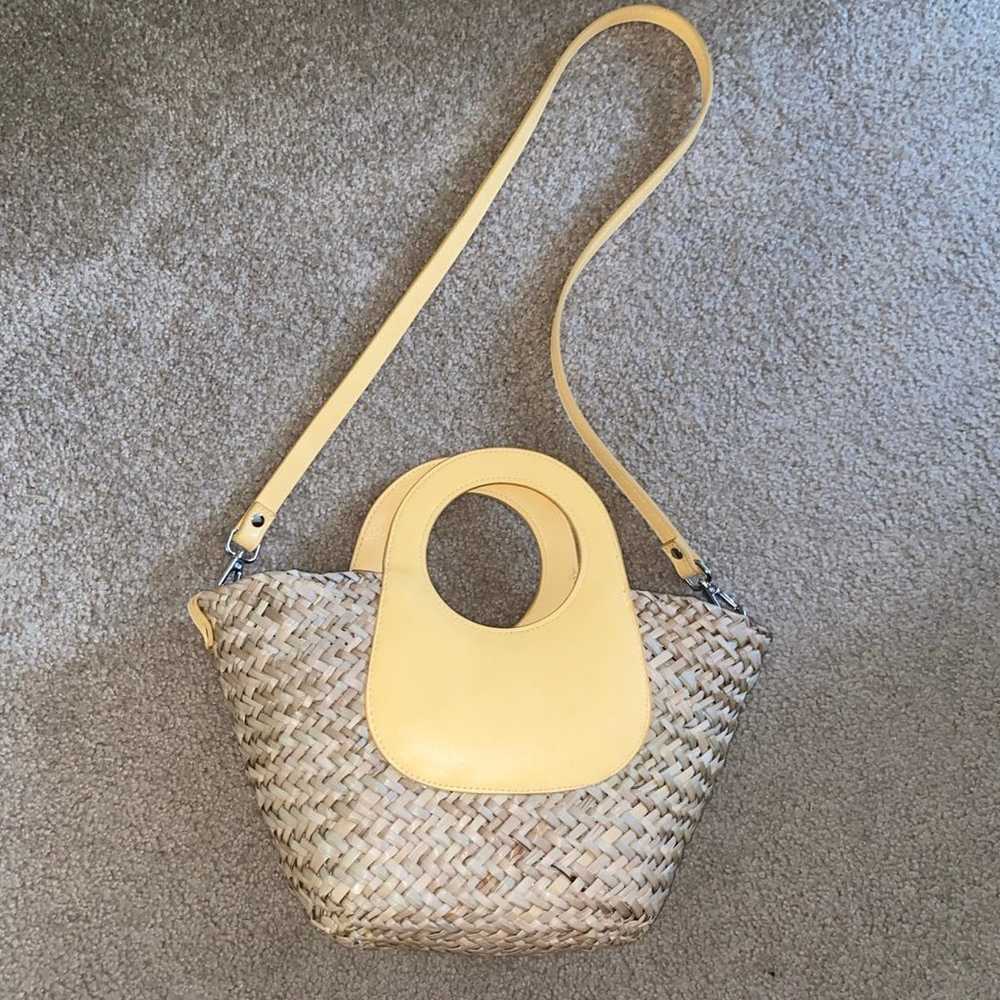 MANGO Mini Straw Crossbody Basket Bucket Handbag … - image 2