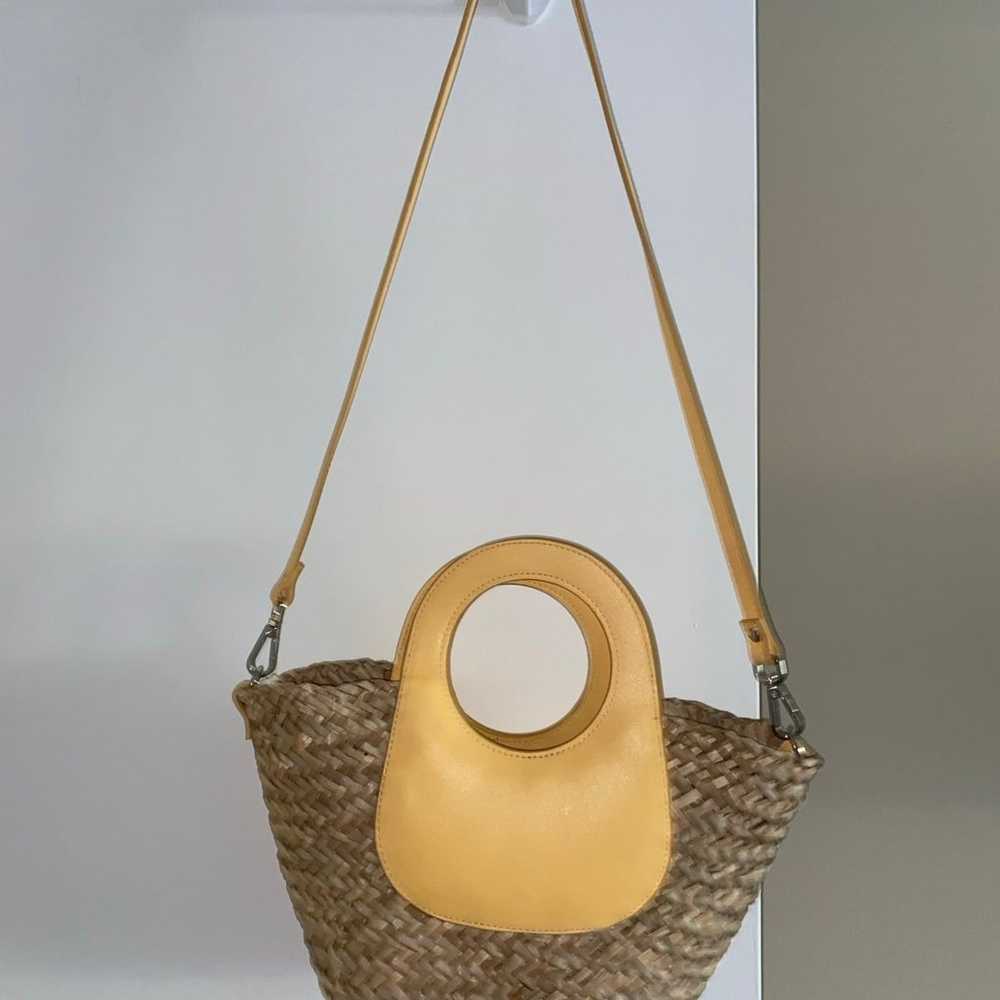 MANGO Mini Straw Crossbody Basket Bucket Handbag … - image 6