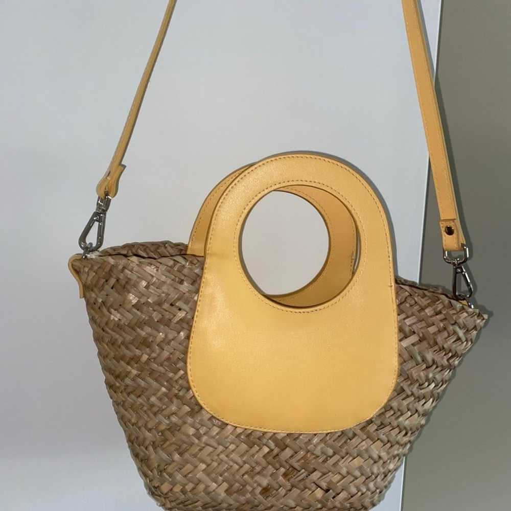 MANGO Mini Straw Crossbody Basket Bucket Handbag … - image 7