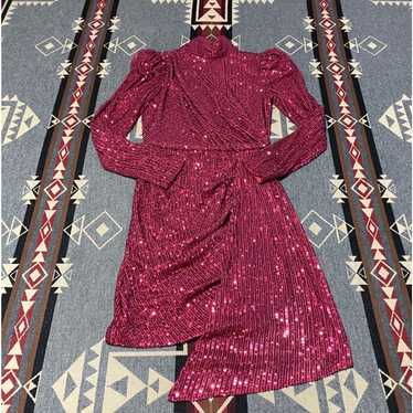 Saylor Saylor Womens Long Sleeve Pink Sequin Dres… - image 1