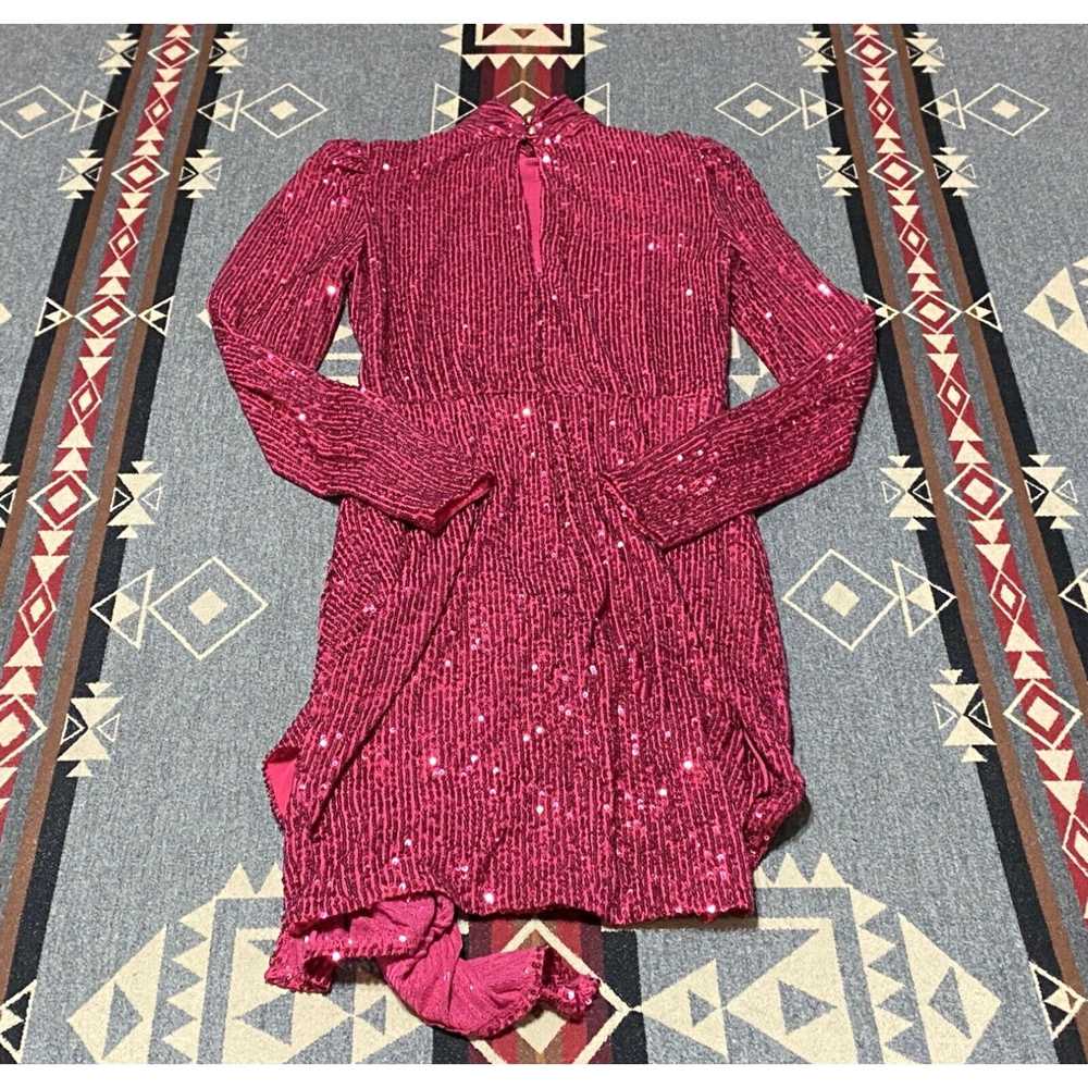 Saylor Saylor Womens Long Sleeve Pink Sequin Dres… - image 2