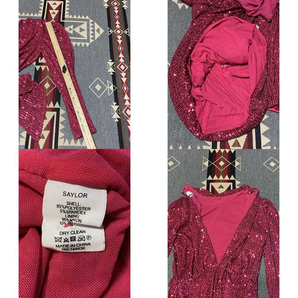 Saylor Saylor Womens Long Sleeve Pink Sequin Dres… - image 4