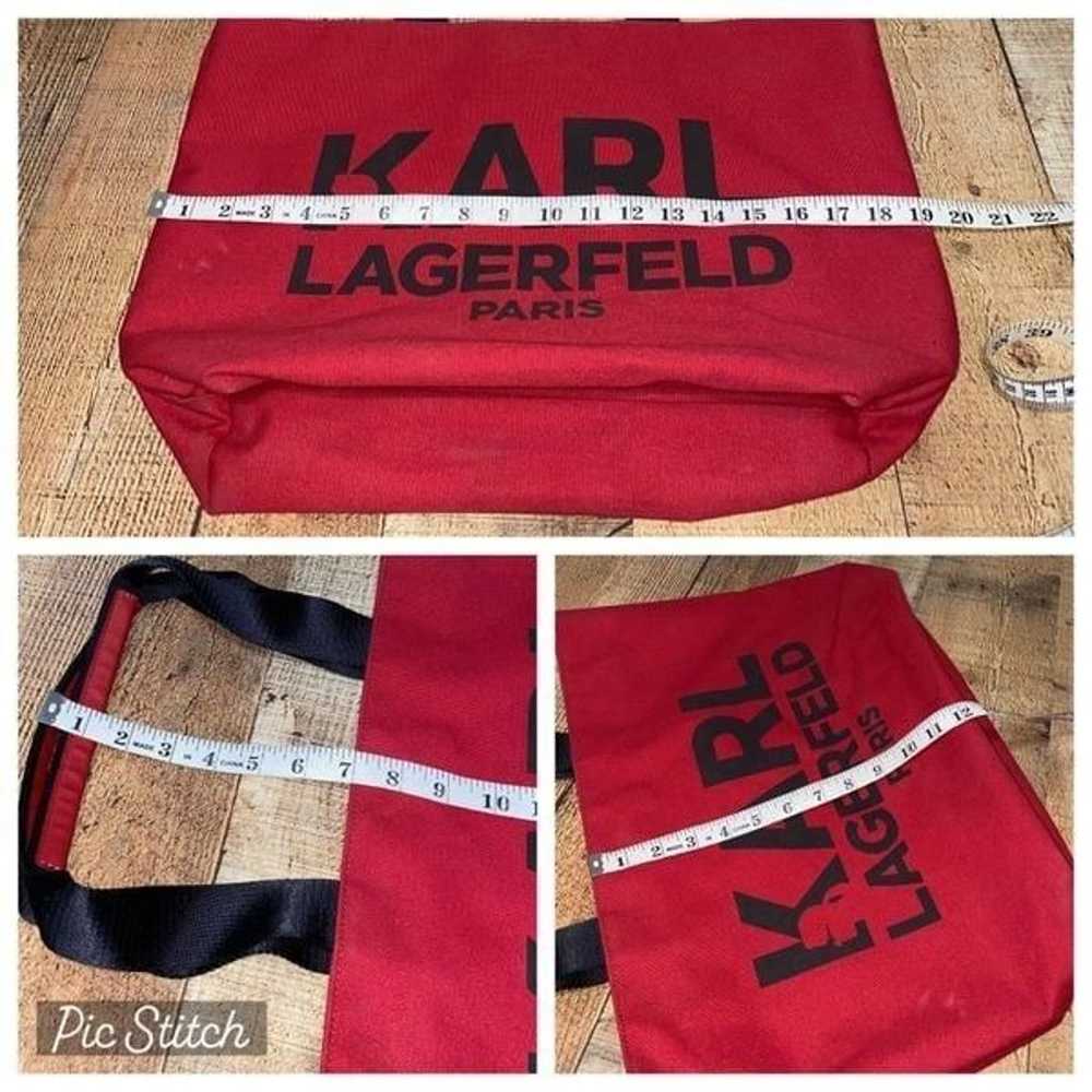 KARL LAGERFELD PARIS Kristen Tote Bag in Red canv… - image 5