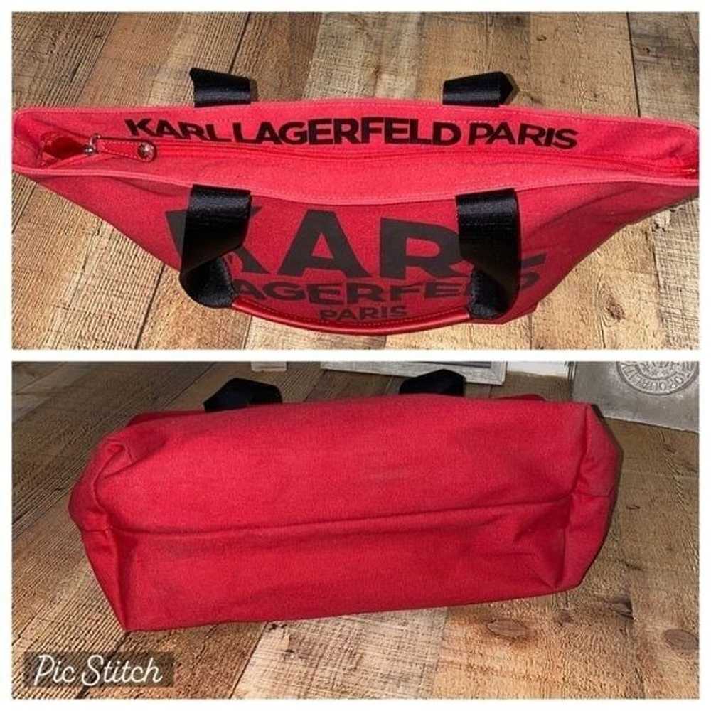 KARL LAGERFELD PARIS Kristen Tote Bag in Red canv… - image 6