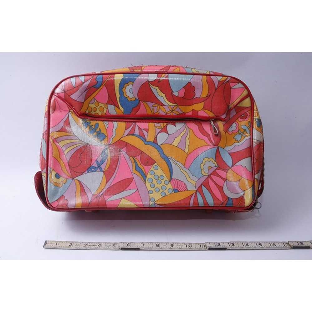 70s Suitcase Red, Floral, Colorful, Bright, Purse… - image 4